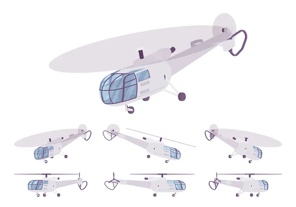 Hélicoptère vide blanc jeu de gabarits — Image vectorielle