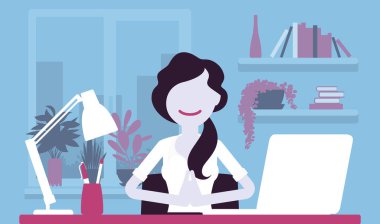 Ofis çalışanı konsantre olmak için meditasyon yapıyor, Yogi kadın.