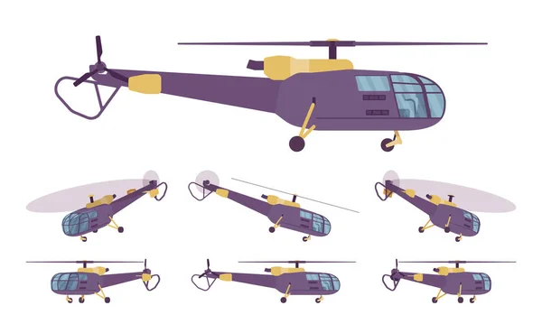 Hubschrauberset, Drehflügel Flugzeugträger — Stockvektor