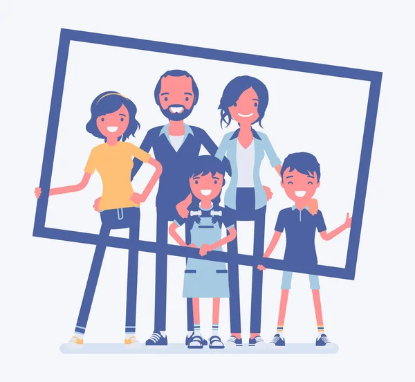 Happy Family Portret — Stockvector