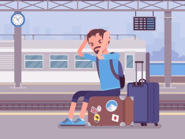 Treni kaçıran çocuk, tren istasyonunda umutsuzca bırakılmış.