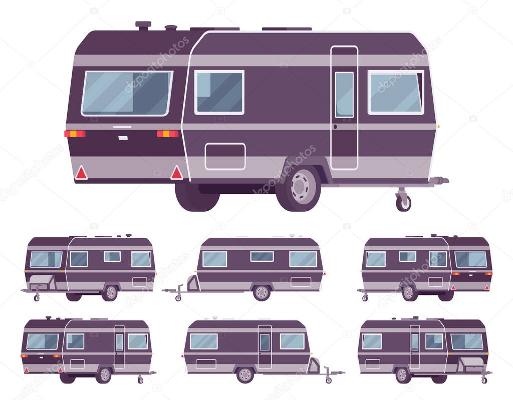 RV vintage style camper, travel trailer for outdoor adventures