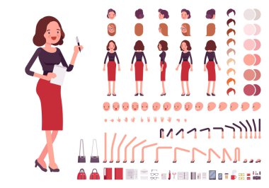 Sekreter karakter oluşturma seti