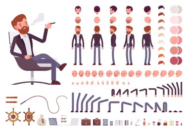 Erkek Yönetici karakter oluşturma kümesi