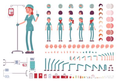 Hemşire karakter oluşturma seti