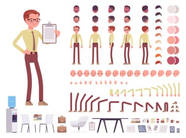 Erkek tezgahtar karakter oluşturma seti