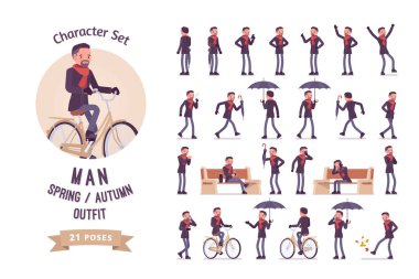 Sonbaharda erkek, bahar giysileri.