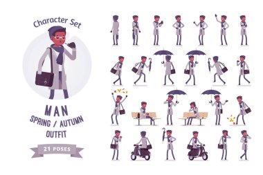 Sonbaharda erkek, bahar giysileri.