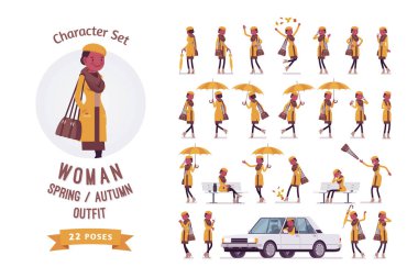 Sonbaharda kadın, bahar kıyafetleri.