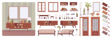 Oturma odası inşaatı.