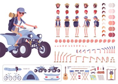 Yürüyüş yapan kadın inşaat seti