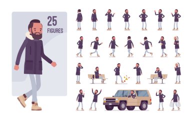 Parka adam karakter seti