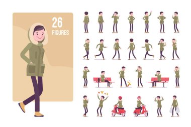 Parka kadın karakter seti