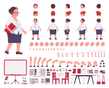 Şişman kadın katip seti.