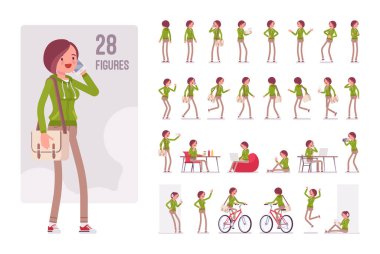 Genç kadın kapüşonlu karakter.