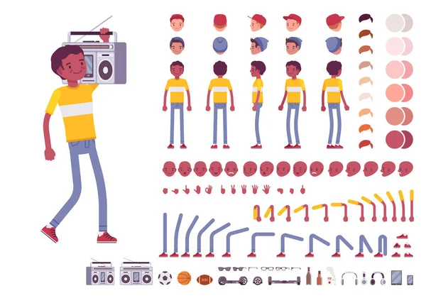 Набір для створення персонажів хлопчика-підлітка — стоковий вектор