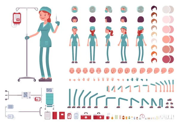 Sjuksköterska teckenuppsättning — Stock vektor