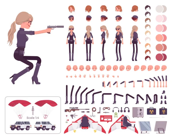 Gizli ajan kadın, bayan casus, istihbarat servisi karakter oluşturma seti