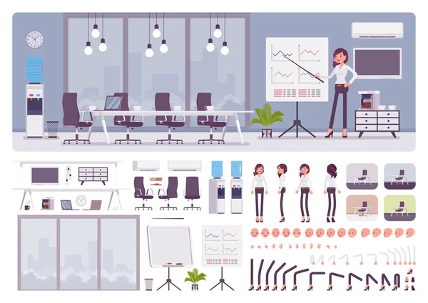 Conjunto de criação de sala de reunião —  Vetores de Stock