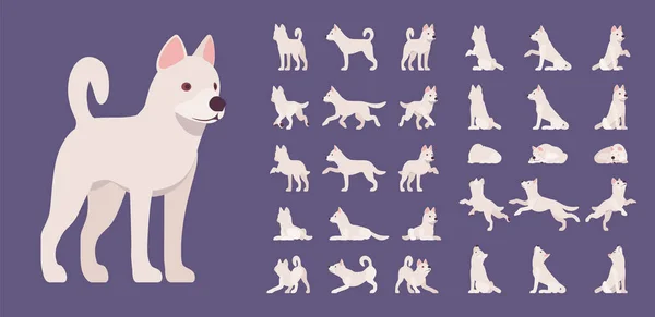 Белый набор собак — стоковый вектор