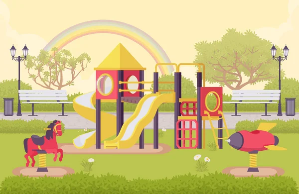 Parque infantil estructura al aire libre — Vector de stock