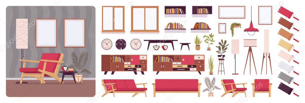 Living room interior creation set