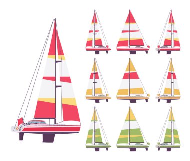 Yelkenli yat, set, spor, seyir, çizgili yelkenli yarış gemisi