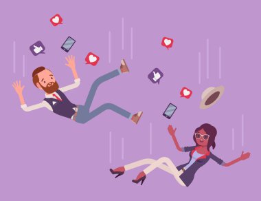 Başarısız insanlar, düğmeler etrafında sosyal medya kullanıcıları