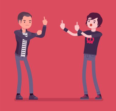 Genç holiganlar için çıkar çatışması, hararetli tartışma ve anlaşmazlık