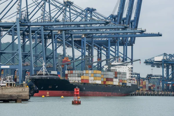 Container Kranen Voor Het Laden Van Een Schip Haven Panama — Stockfoto