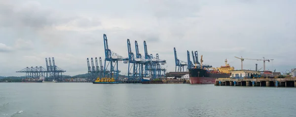 Container Kranen Voor Het Laden Van Een Schip Haven Panama — Stockfoto