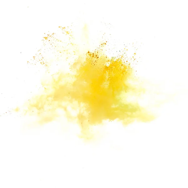Congelar Movimiento Explosión Polvo Color Aislado Sobre Fondo Blanco —  Fotos de Stock