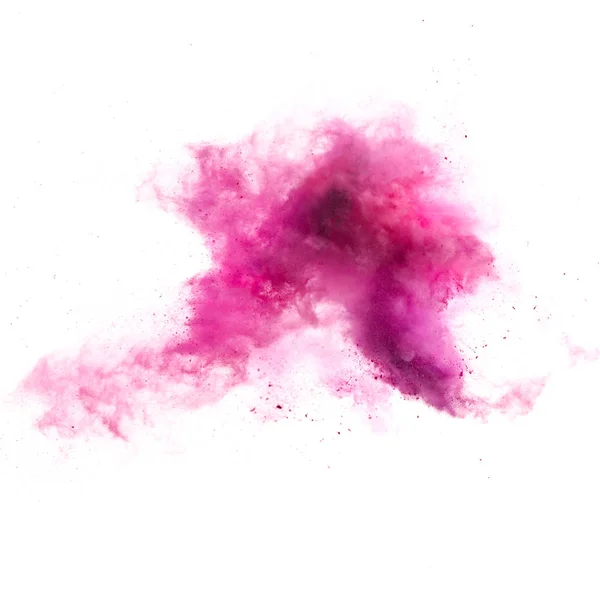 Freeze Motion Colored Dust Explosion Isolated White Background — Stock Photo, Image