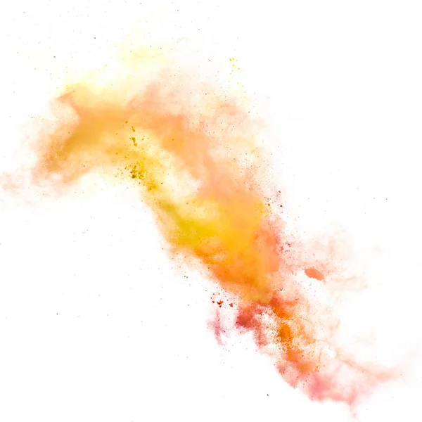 Frostbewegung Der Farbigen Staubexplosion Isoliert Auf Weißem Hintergrund — Stockfoto