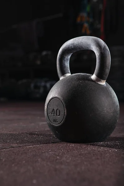 Close Kettlebell Weight Gym Floor — Stock Photo, Image