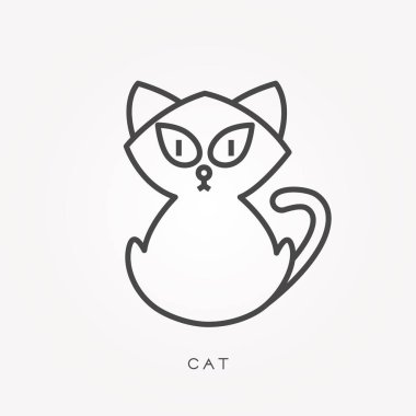 Çizgi simgesi kedi