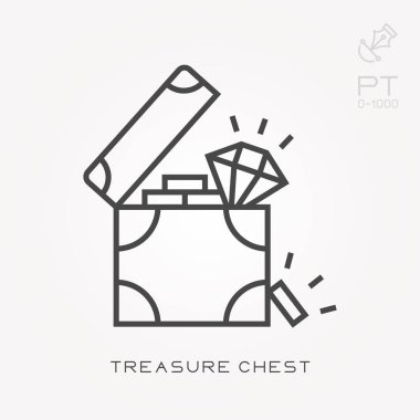 Çizgi simgesi hazine sandığı