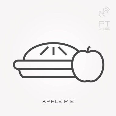 Çizgi simgesi elmalı turta