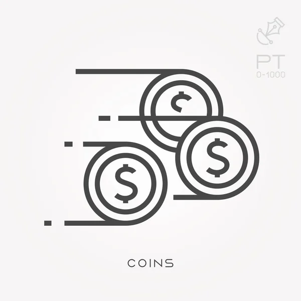 Монети лінії значок — стоковий вектор