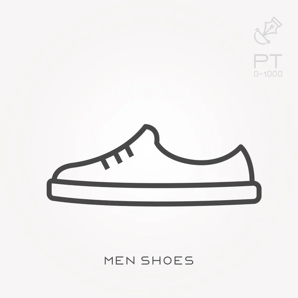 Ligne icône hommes chaussures — Image vectorielle