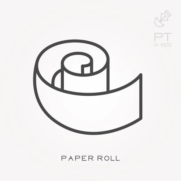 Lijn pictogram papierrol — Stockvector