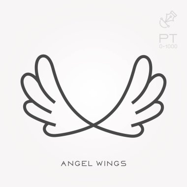 Çizgi simgesi melek kanatları