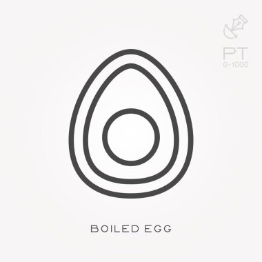 Çizgi simgesi haşlanmış yumurta