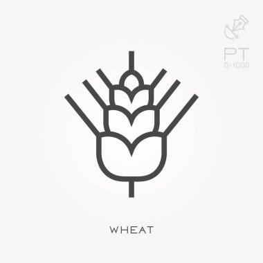 Simge buğday. Çizgi kalınlığını değiştirme özelliği ile.