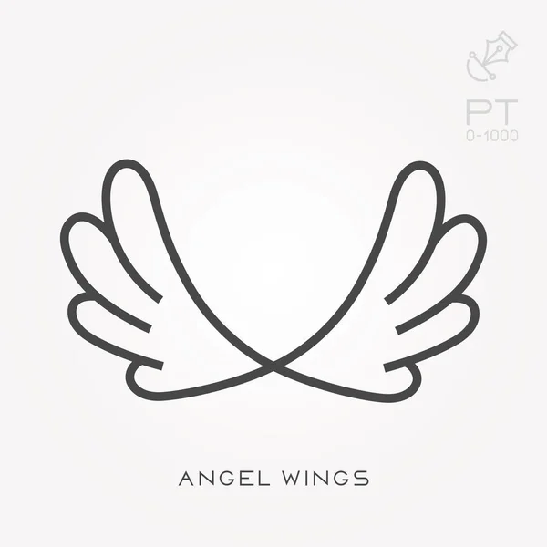 Lijn icoon engel vleugels — Stockvector