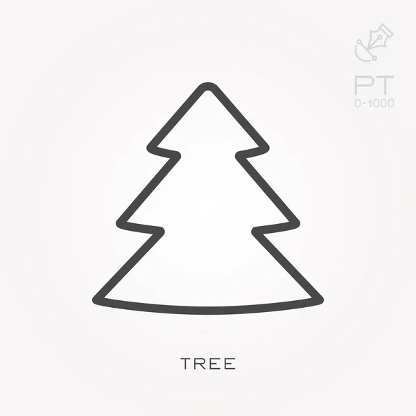 Line icon tree Stock Illustration