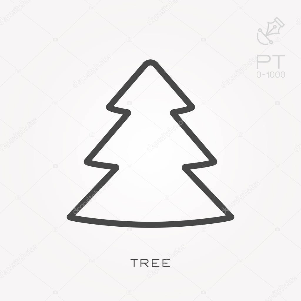 Line icon tree