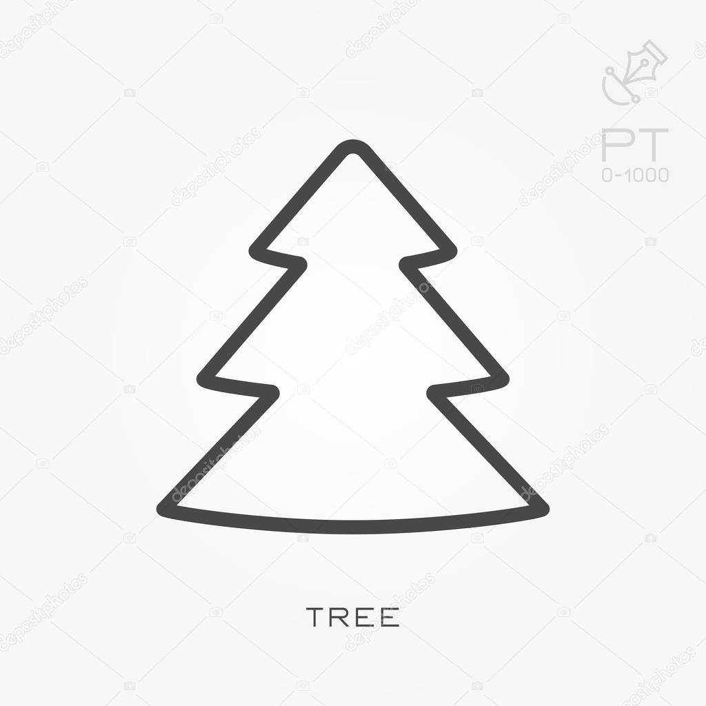 Line icon tree. Simple vector illustration with ability to change.