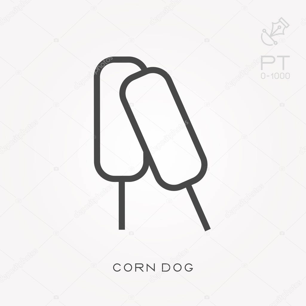 Line icon corn dog