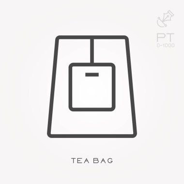 Çizgi simgesi çay poşeti